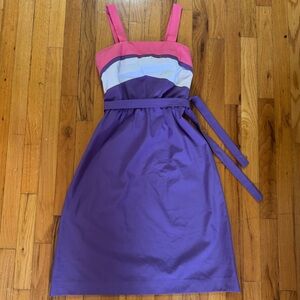 Vintage 70’s Cotton Purple and Pink Midi Dress